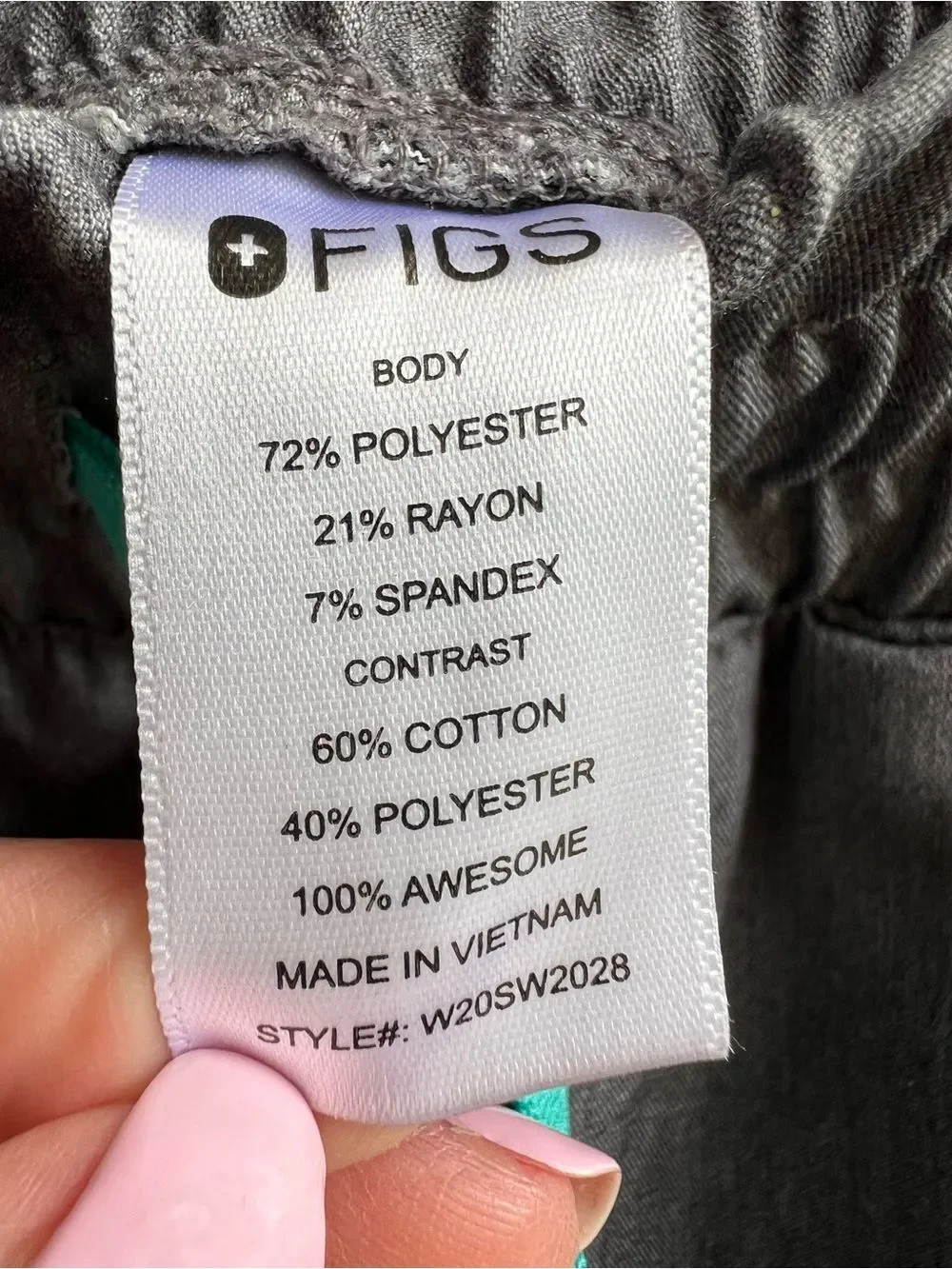 Figs Technical Collection Zamora Jogger Scrub Pants in Graphite Grey Size XS